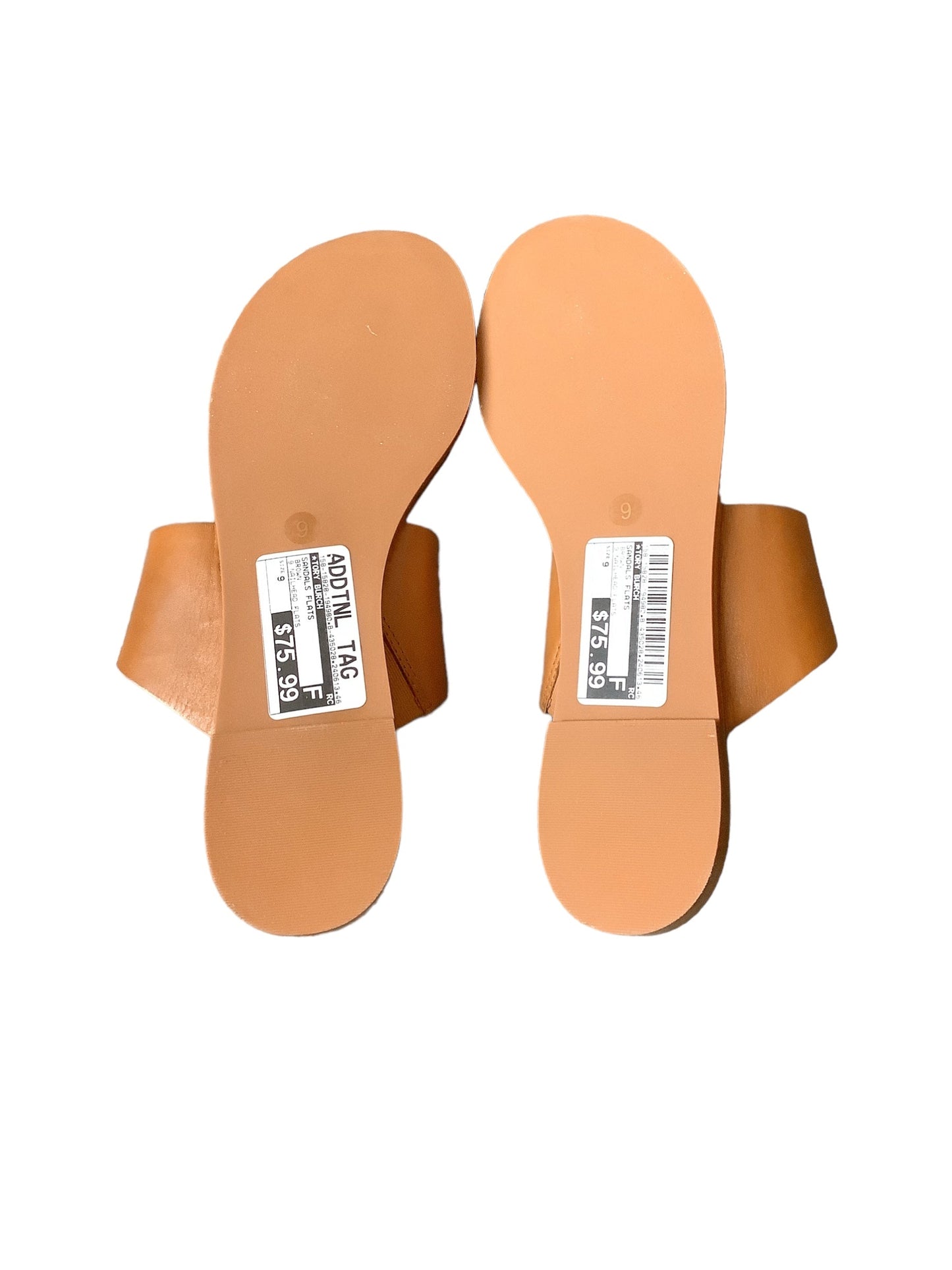 Brown Sandals Flats Tory Burch, Size 9