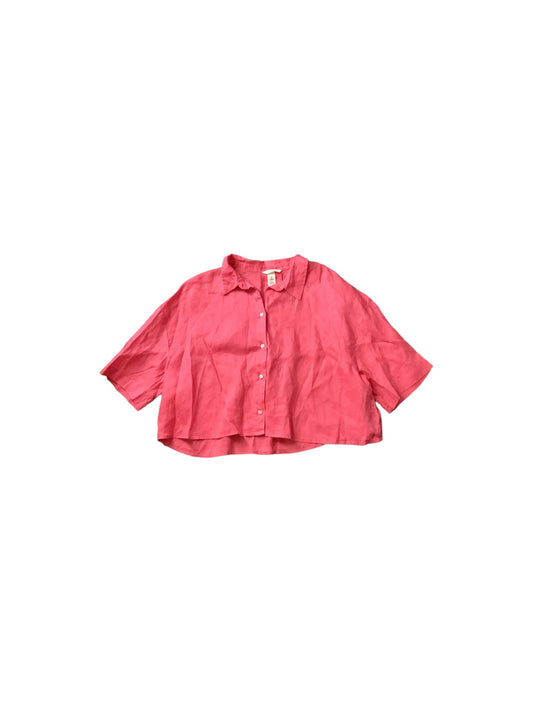 Pink Top Short Sleeve Basic H&m, Size L