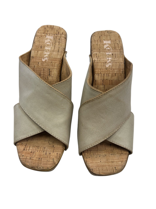 Sandals Heels Block By Korks In Tan, Size: 8