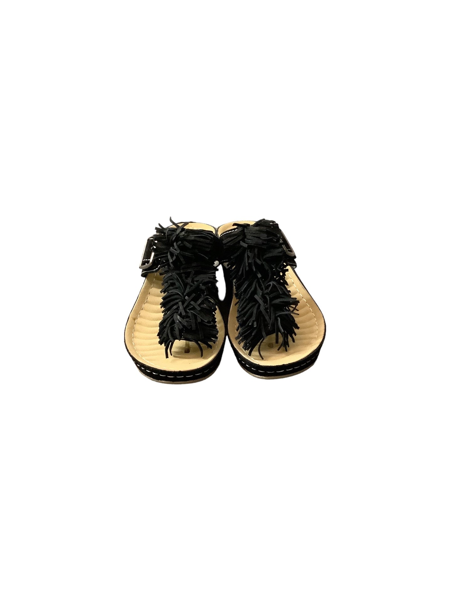 Black Sandals Heels Wedge Clothes Mentor, Size 7