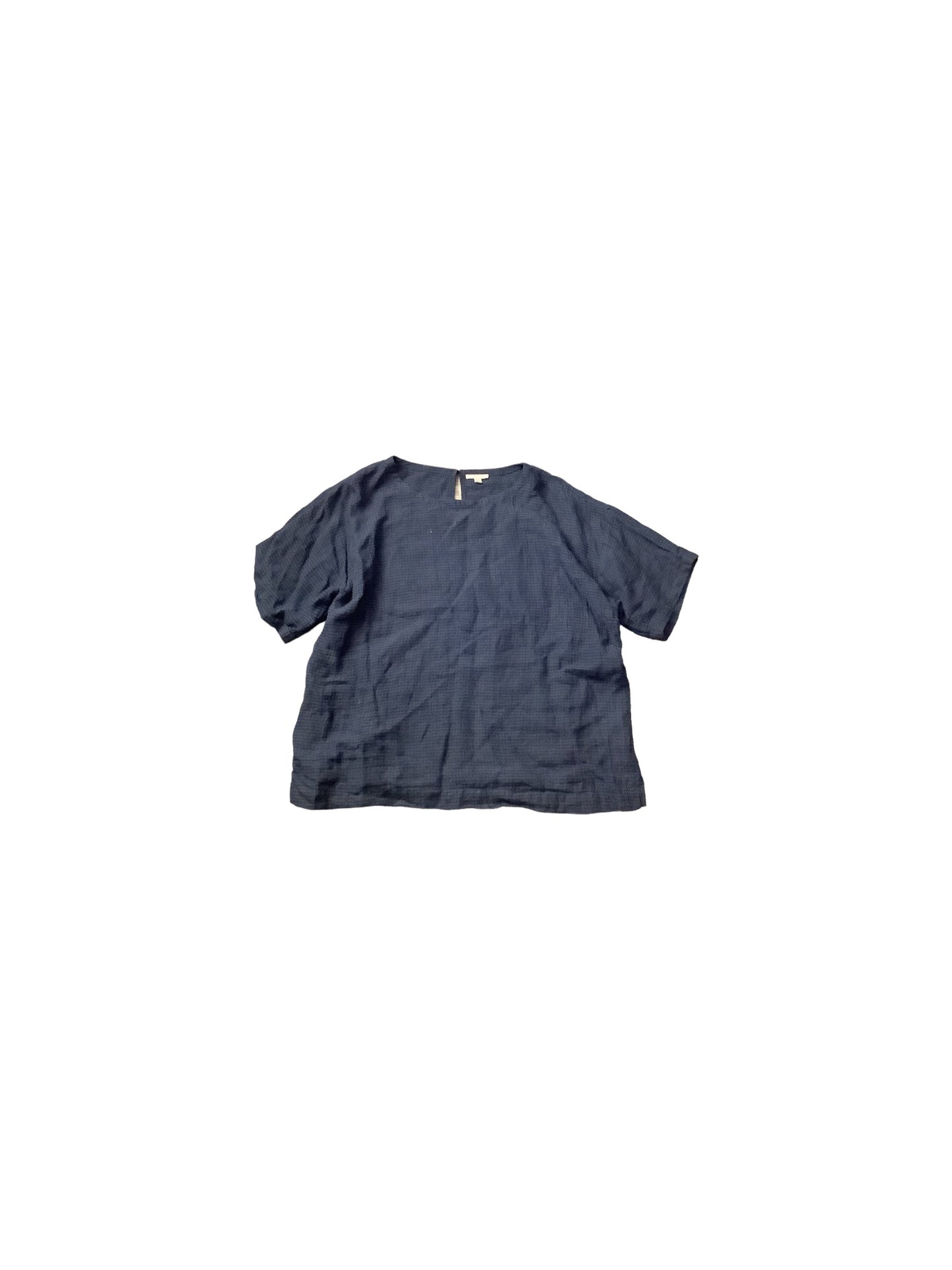 Blue Top Short Sleeve Basic Eileen Fisher, Size Xl