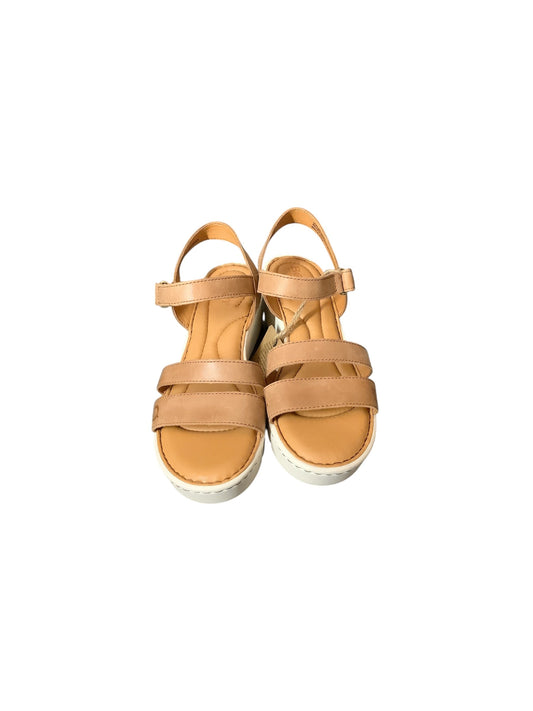 Sandals Heels Wedge By Born In Tan, Size: 7