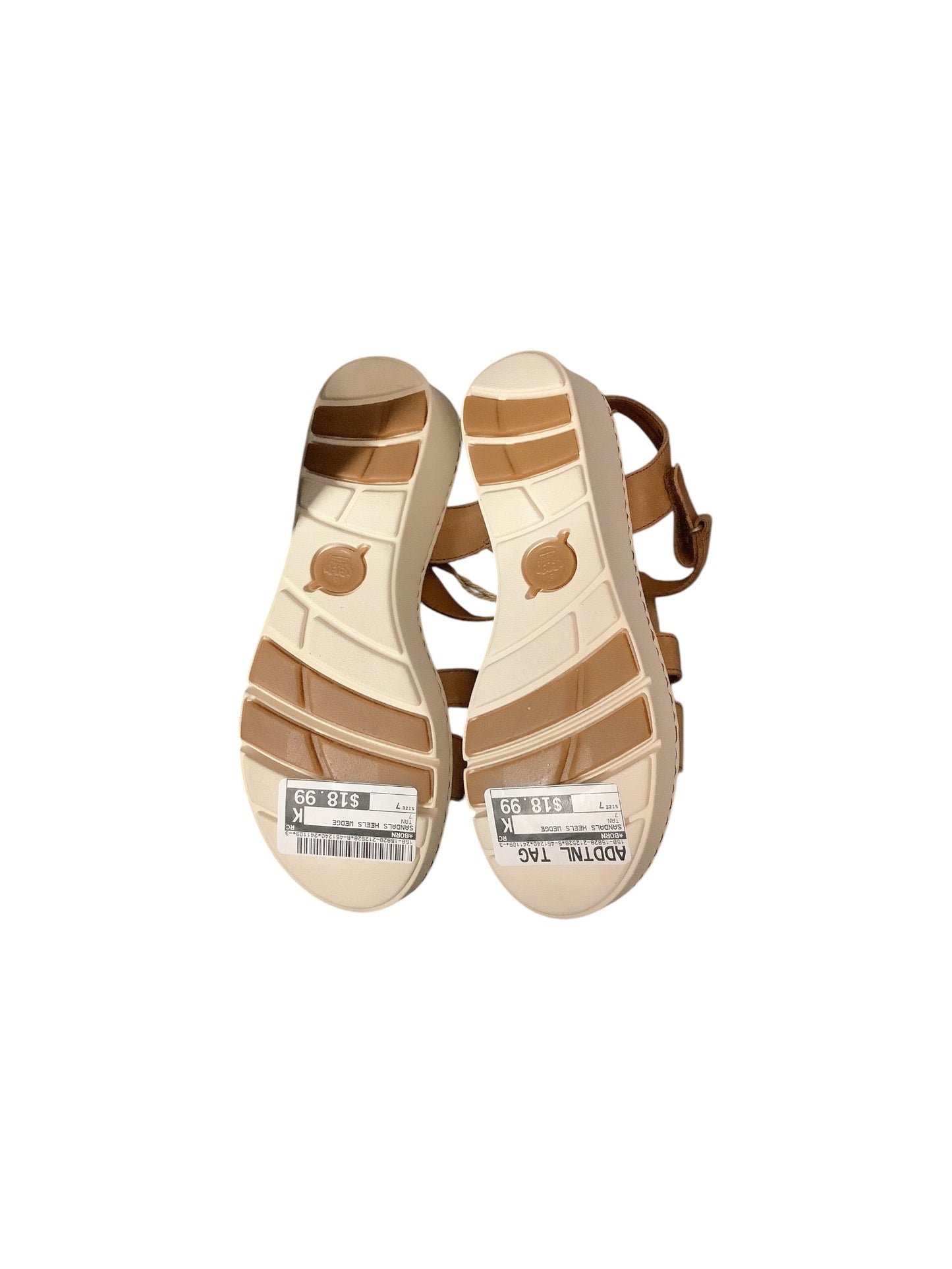 Sandals Heels Wedge By Born In Tan, Size: 7