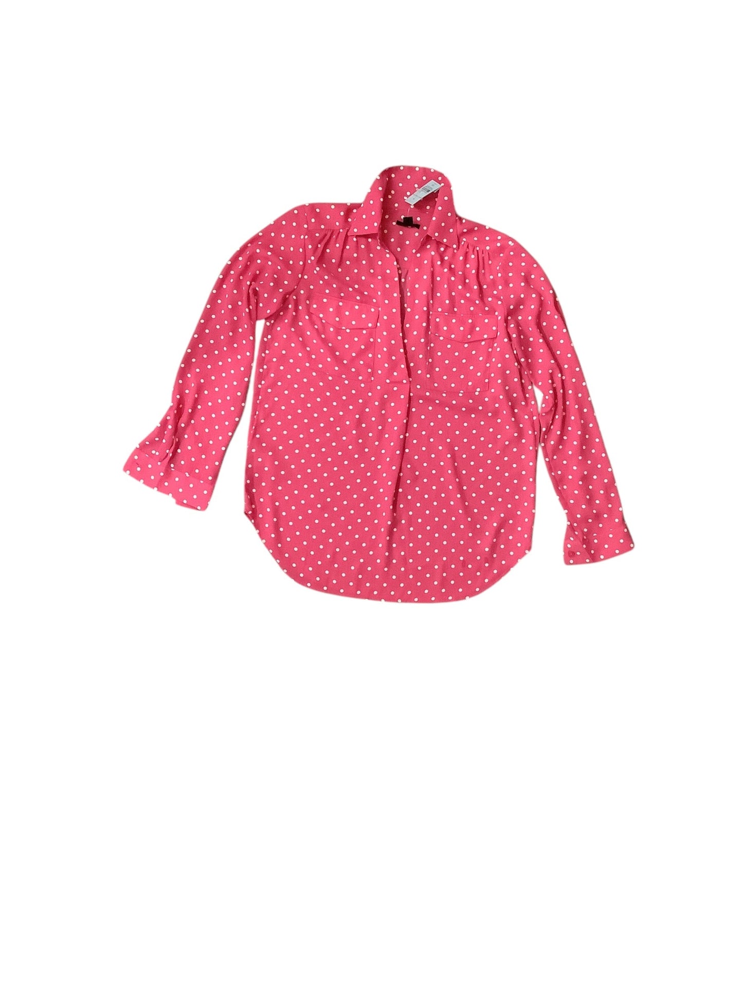 Top Long Sleeve Basic By Ann Taylor In Polkadot Pattern, Size: Xsp