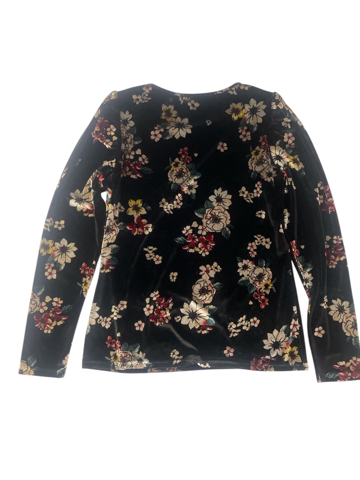 Top Long Sleeve Basic By Vince Camuto In Floral Print, Size: M