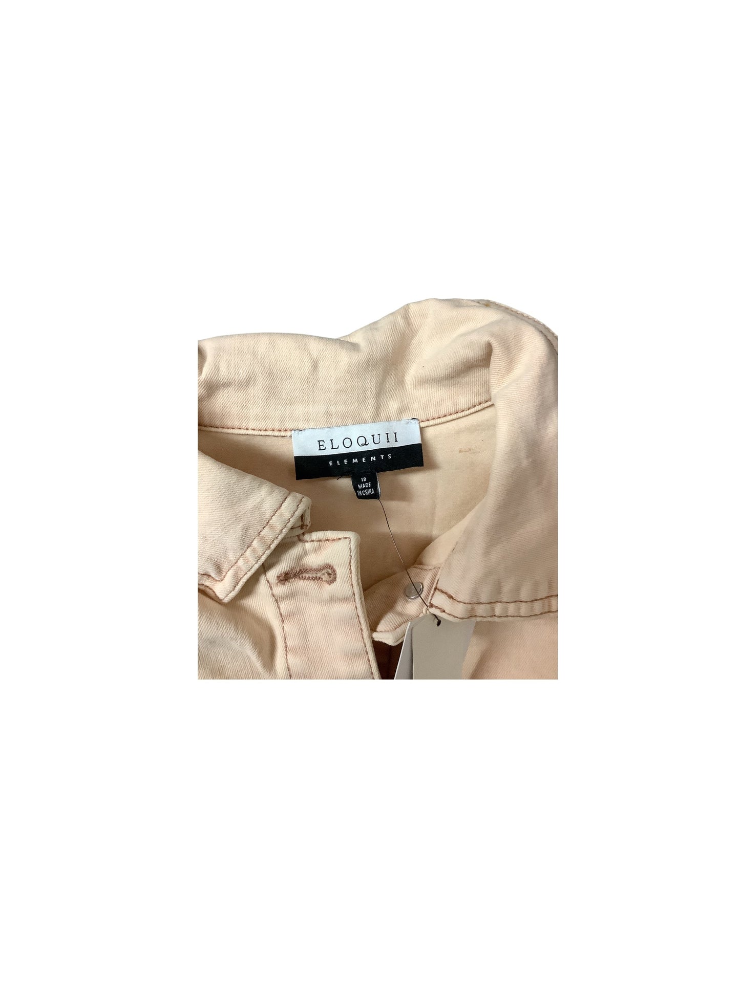 Jacket Denim By Eloquii In Cream, Size: 18