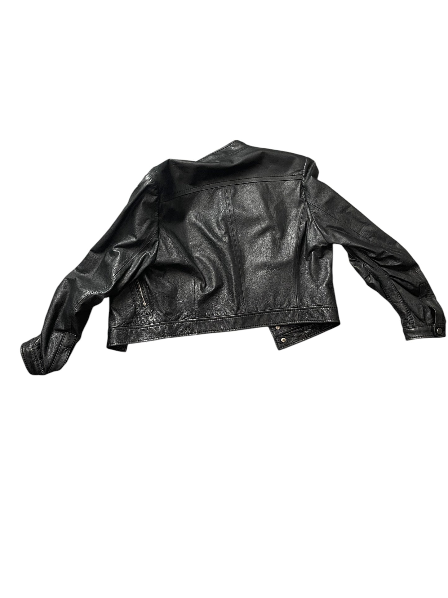 Jacket Leather By Bcbgmaxazria In Black, Size: S