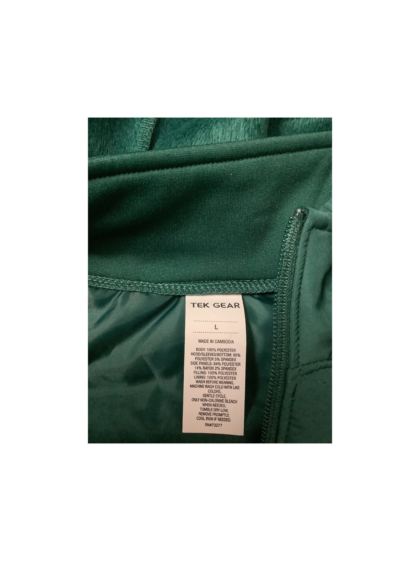 Jacket Puffer & Quilted By Tek Gear In Green, Size: L