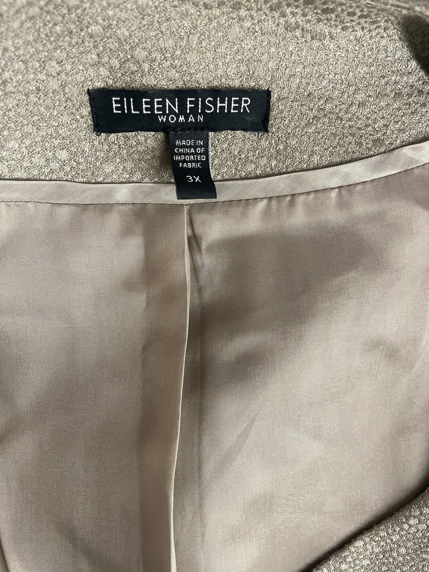 Blazer By Eileen Fisher In Tan, Size: 3x