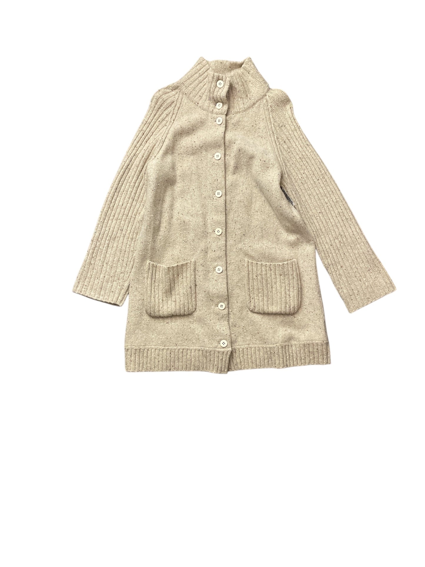 Sweater Cardigan By Eileen Fisher In Tan, Size: M