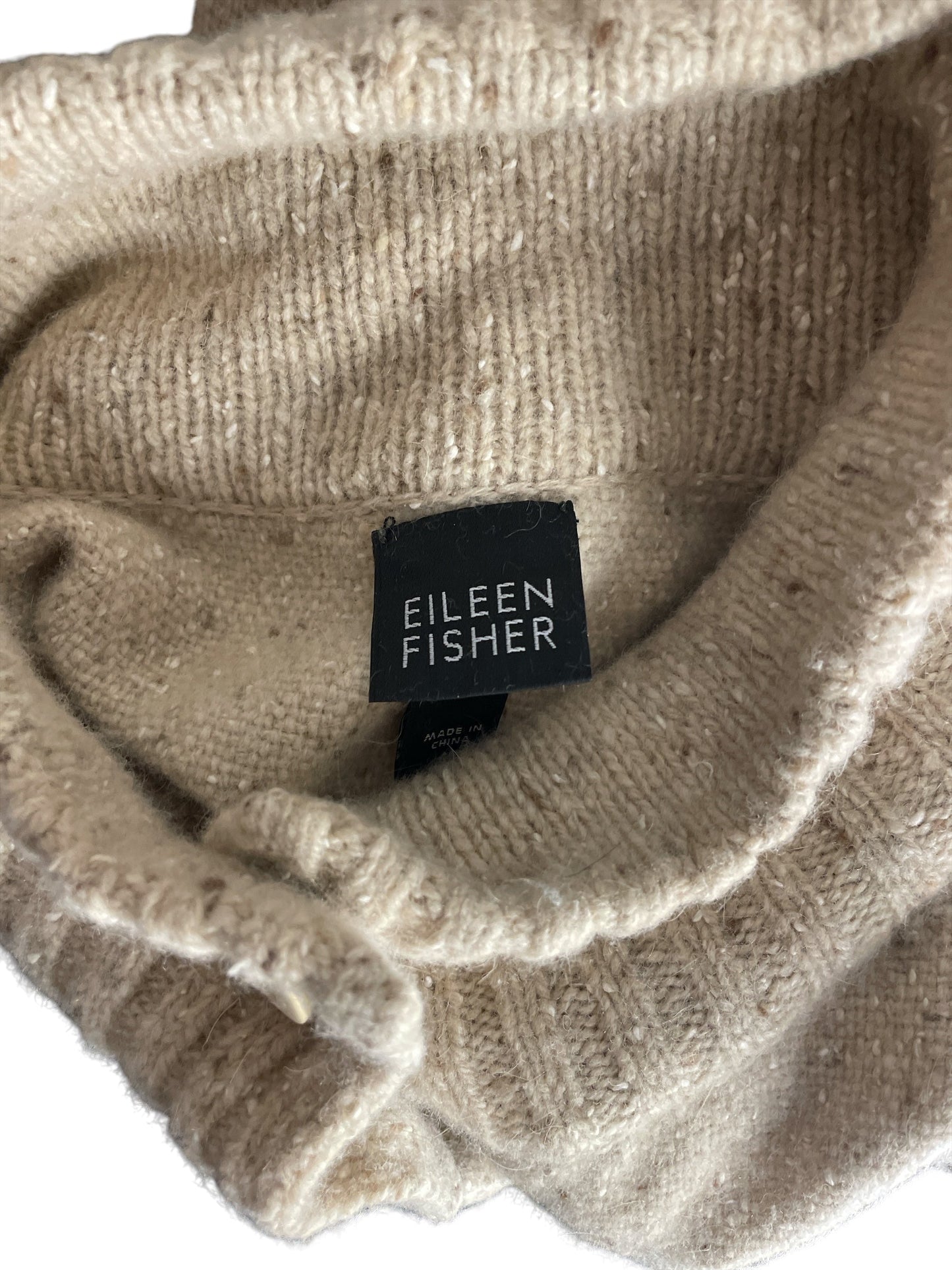 Sweater Cardigan By Eileen Fisher In Tan, Size: M