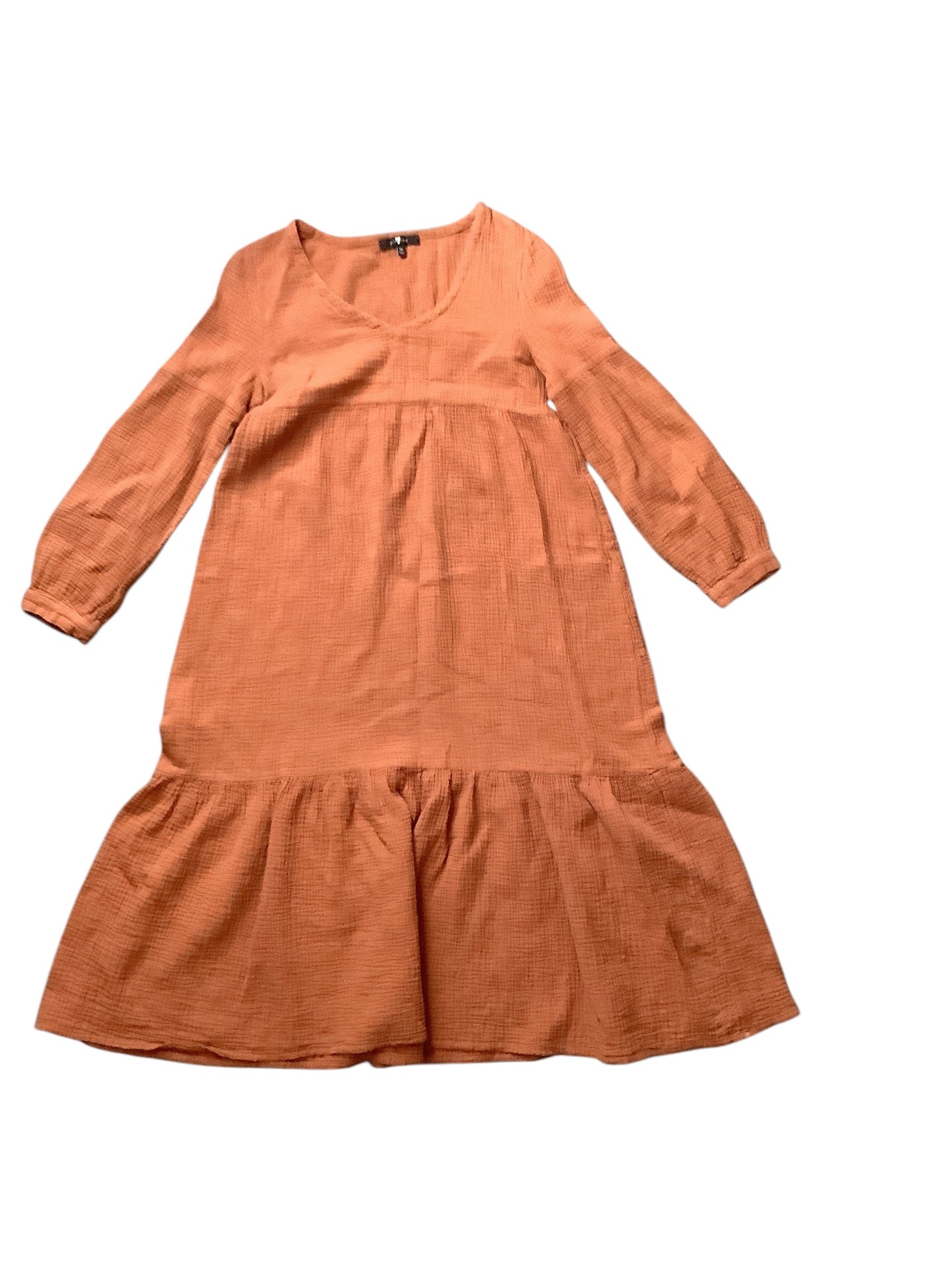 Dress Casual Midi By 7 For All Mankind In Orange, Size: Xs