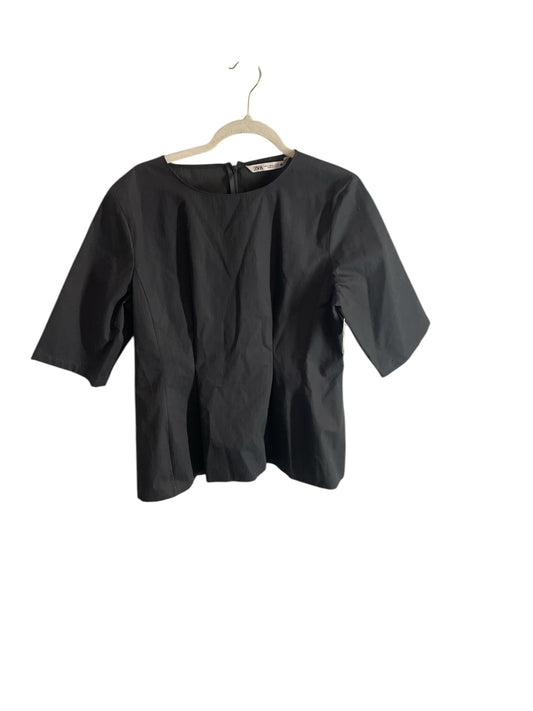 Top Short Sleeve Basic By Zara In Black, Size: Xl