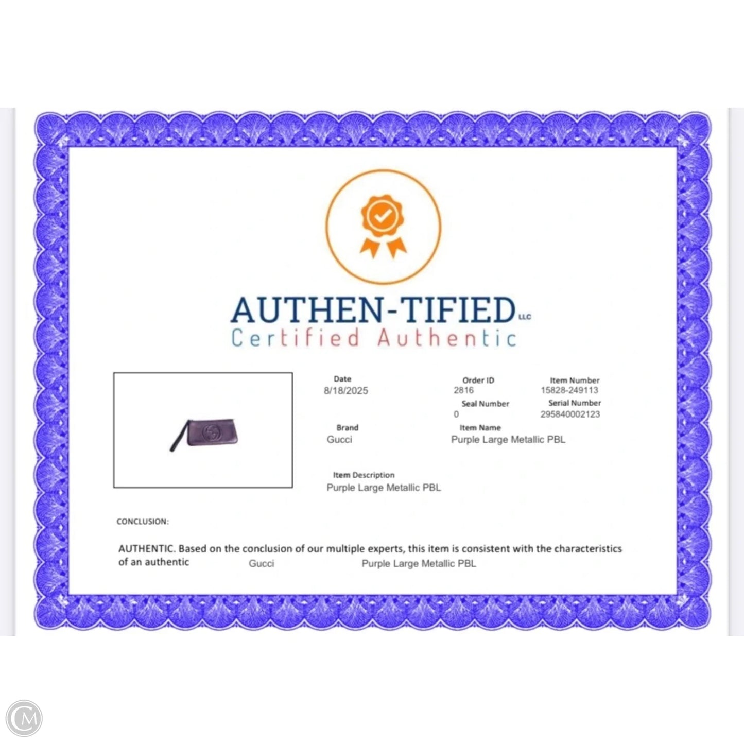 Wristlet Luxury Designer By Gucci, Size: Large