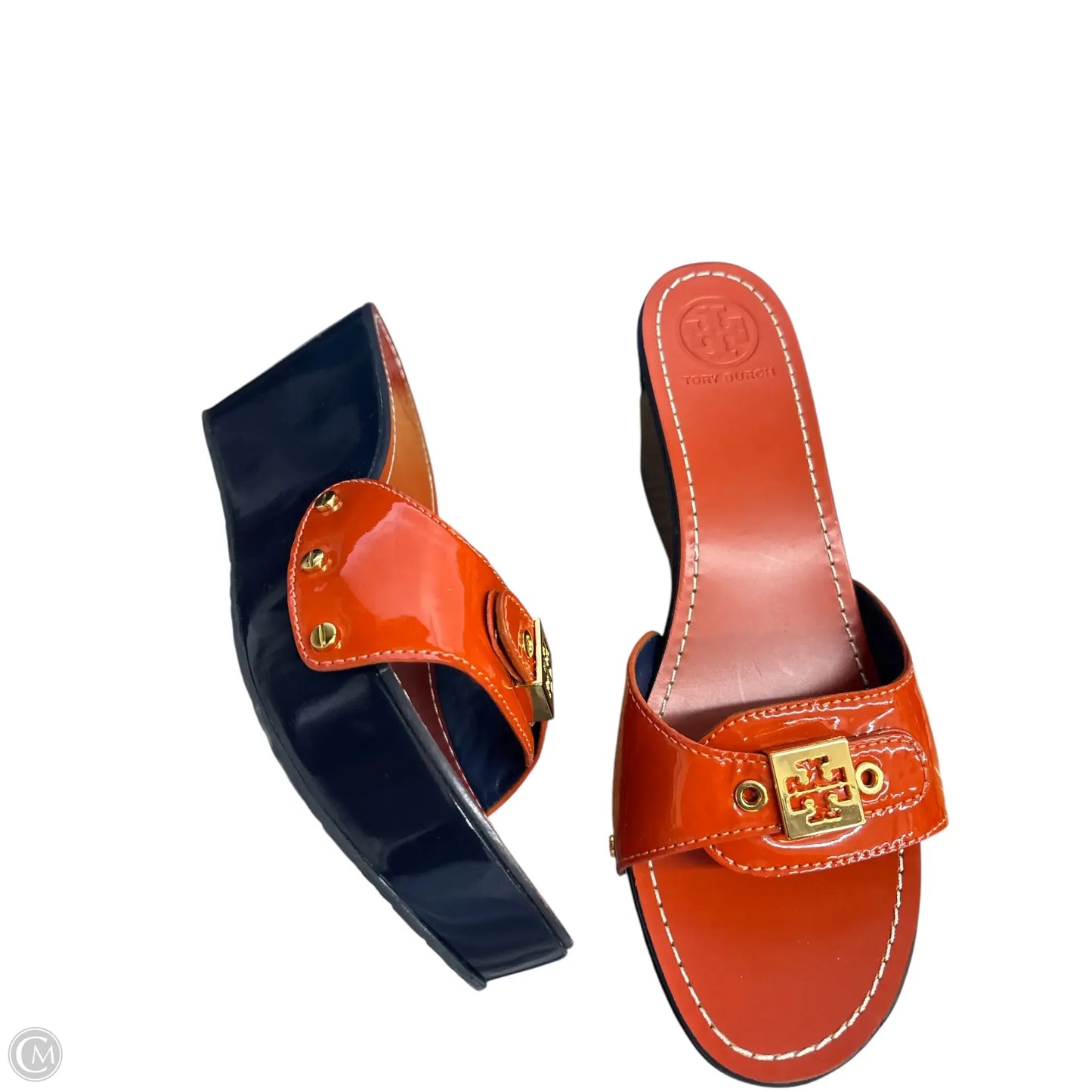 Sandals Designer By Tory Burch In Blue & Orange, Size: 9.5