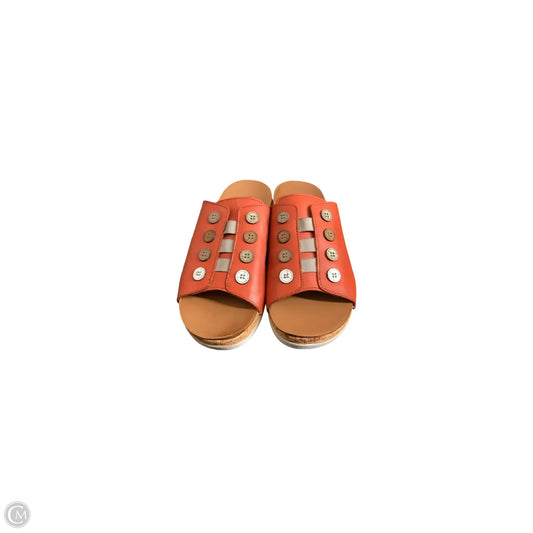 Sandals Flats By Clothes Mentor In Orange, Size: 7
