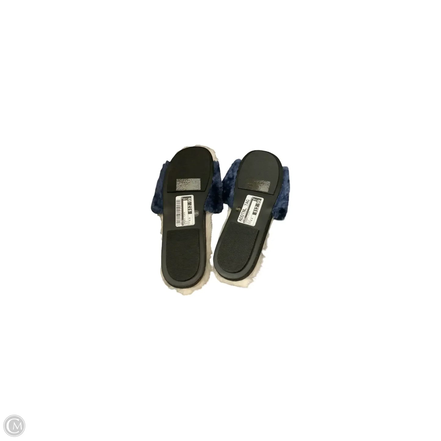 Sandals Flats By Logo In Blue, Size: 9.5