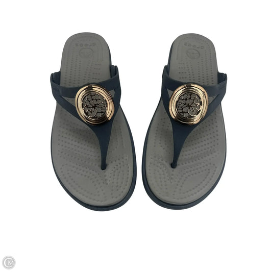 Sandals Flats By Crocs In Blue, Size: 9