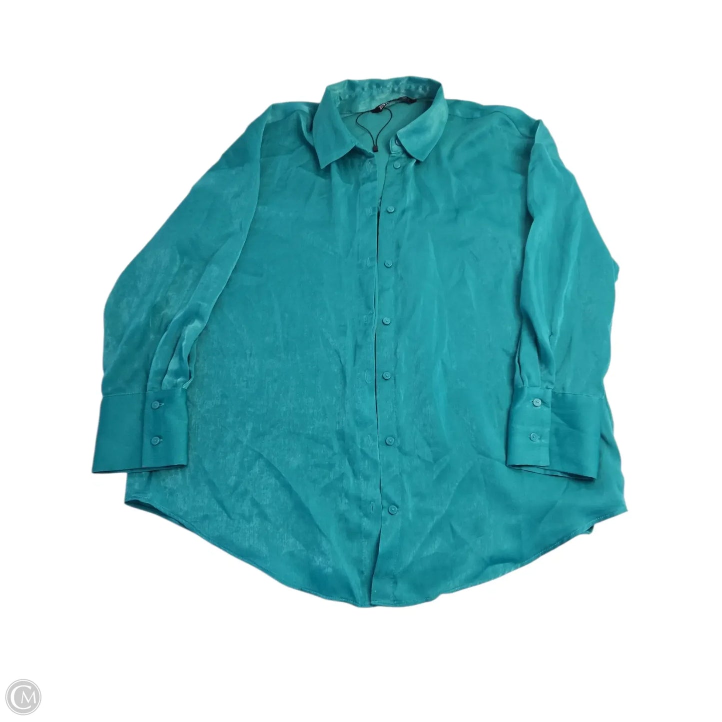 Top Long Sleeve Basic By Zara In Green, Size: S