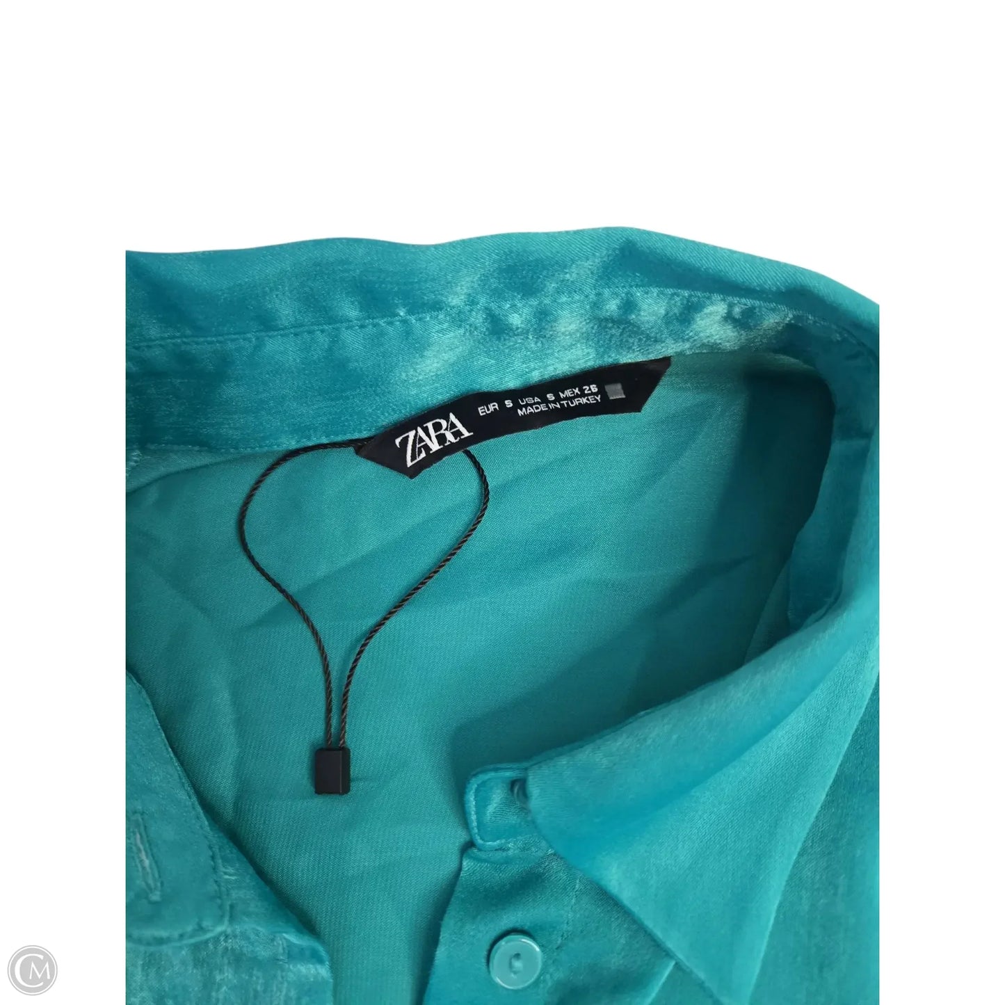 Top Long Sleeve Basic By Zara In Green, Size: S