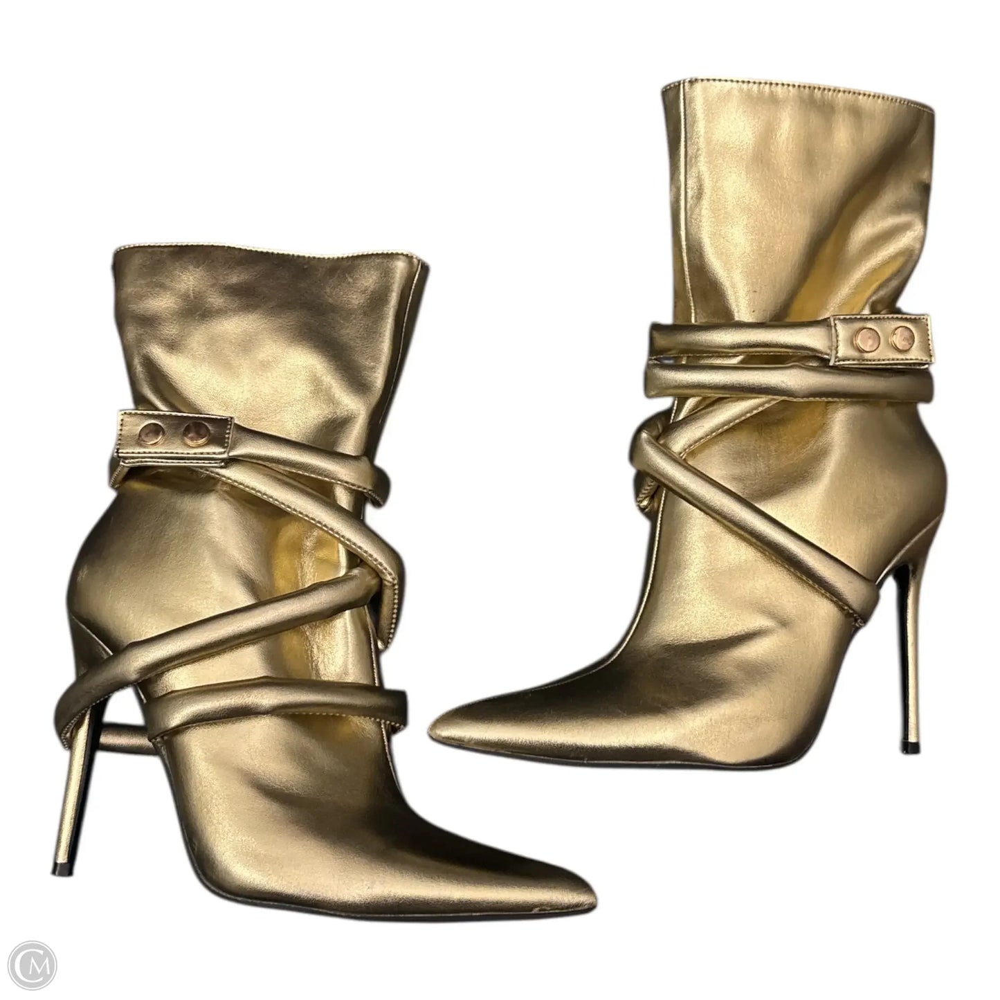 Boots Ankle Heels By Azalea Wang In Gold, Size: 6