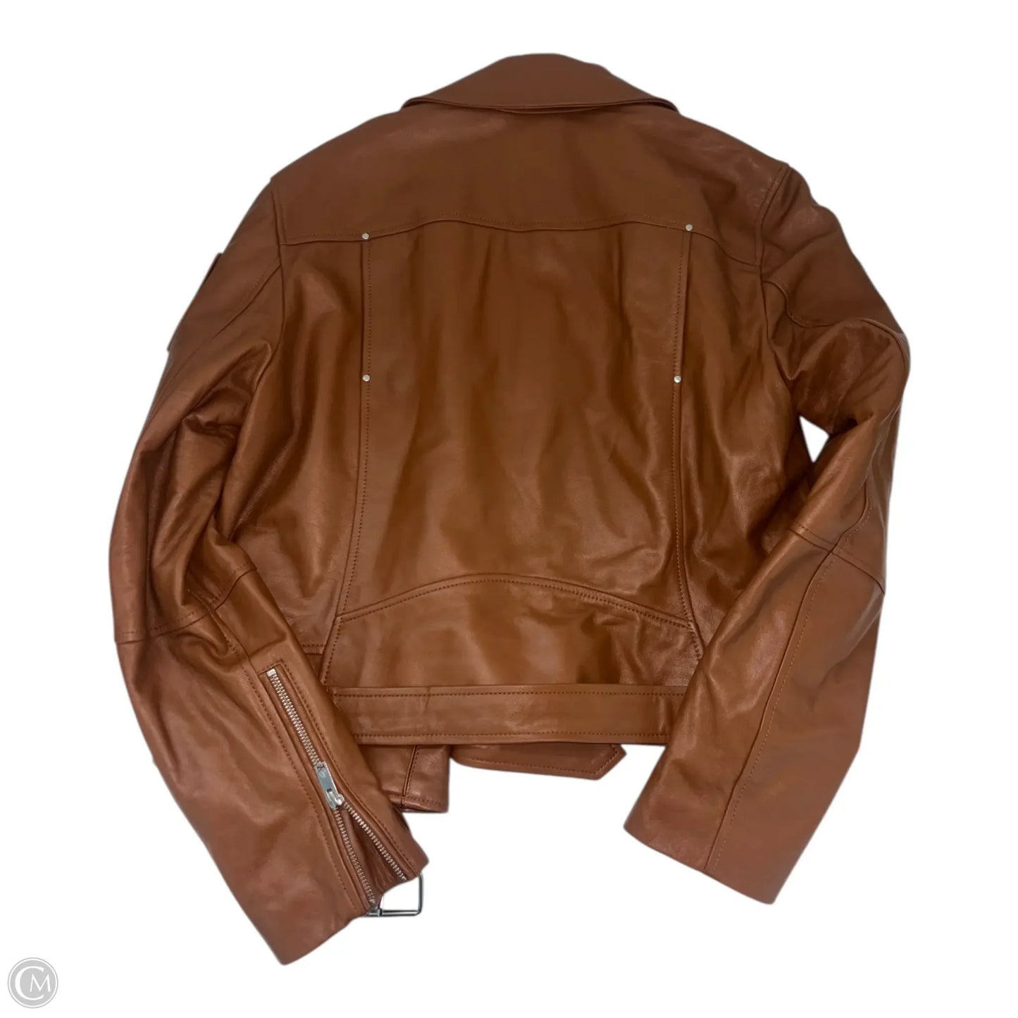Jacket Moto Leather By Cma In Brown, Size: L