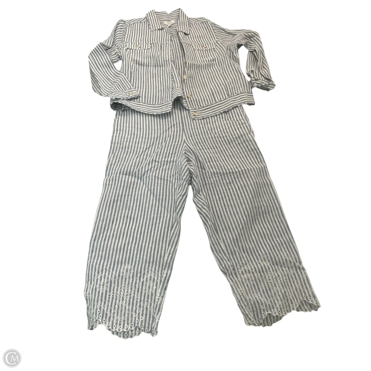 Pants Set 2pc By Charter Club In Blue & White, Size: Xl