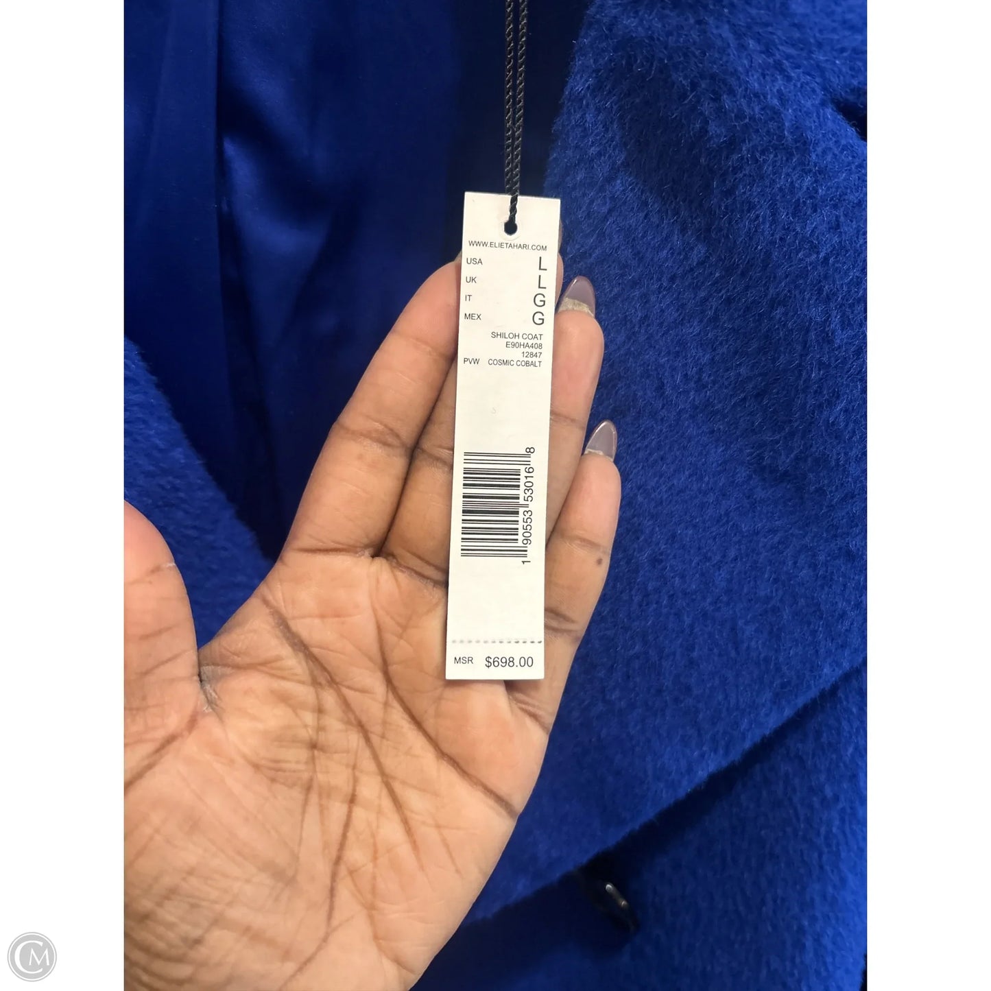 Coat Wool By Elie Tahari In Blue, Size: L