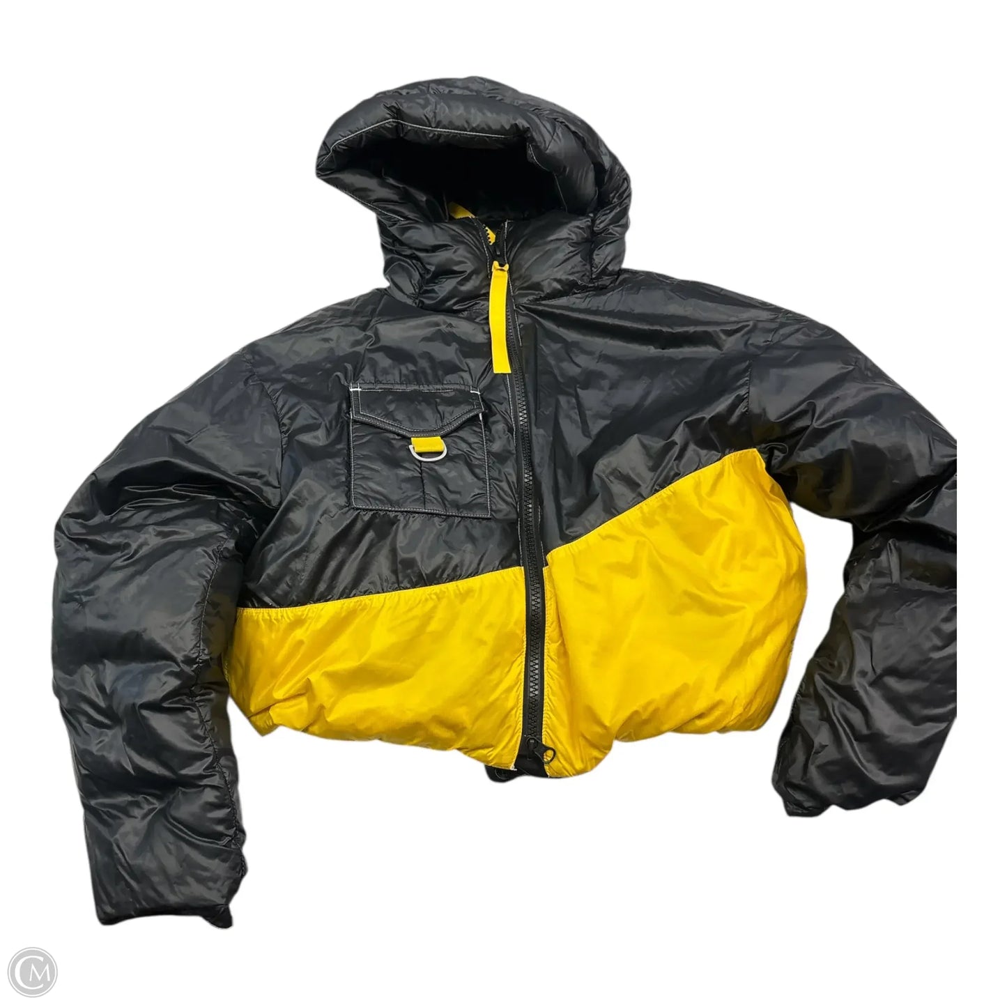 Jacket Luxury Designer By Canada Goose In Black & Yellow, Size: Xs