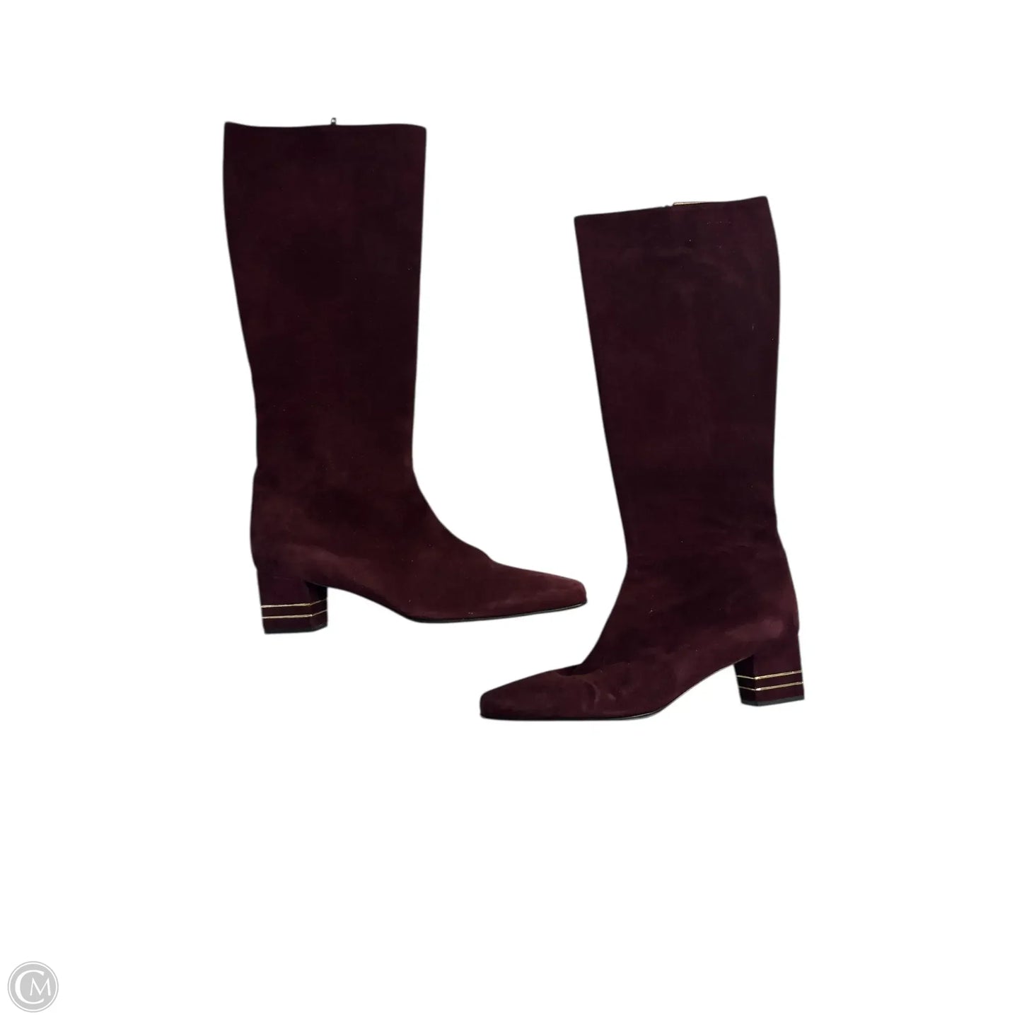 Boots Luxury Designer By St John Collection In Maroon, Size: 9
