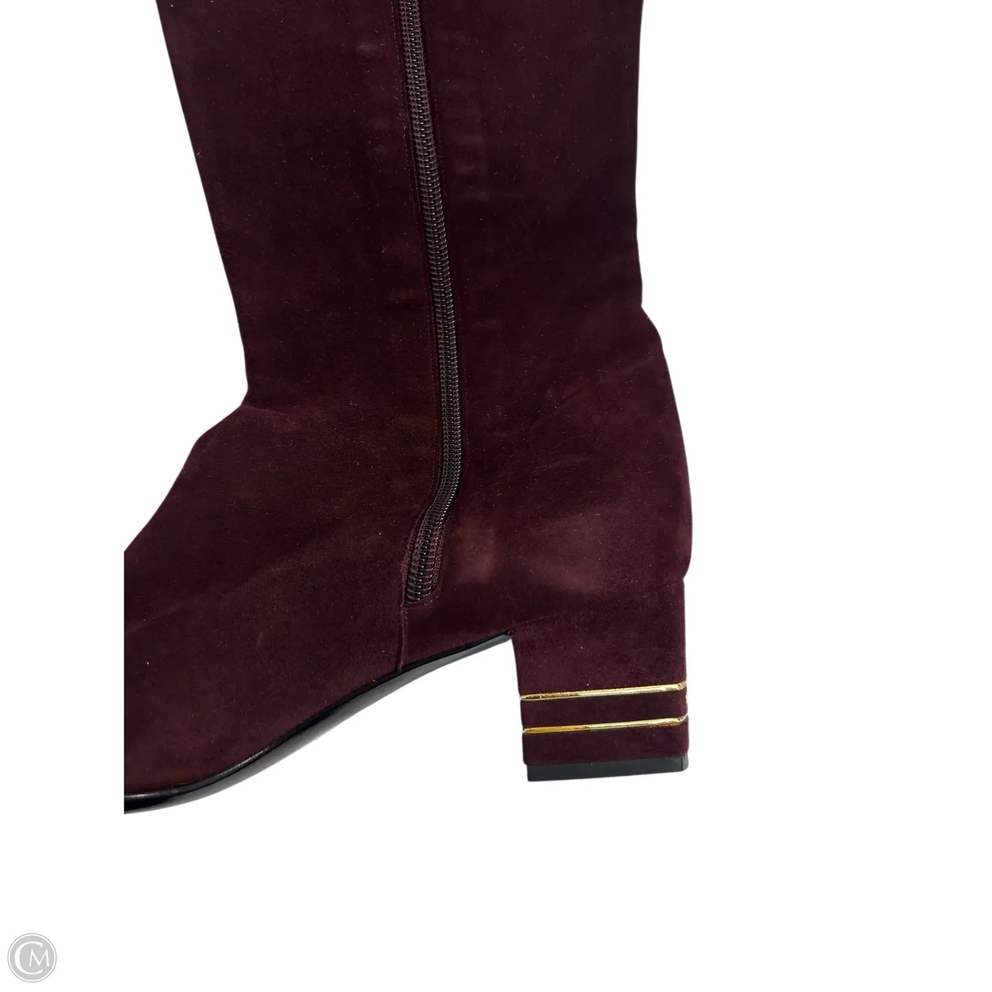 Boots Luxury Designer By St John Collection In Maroon, Size: 9