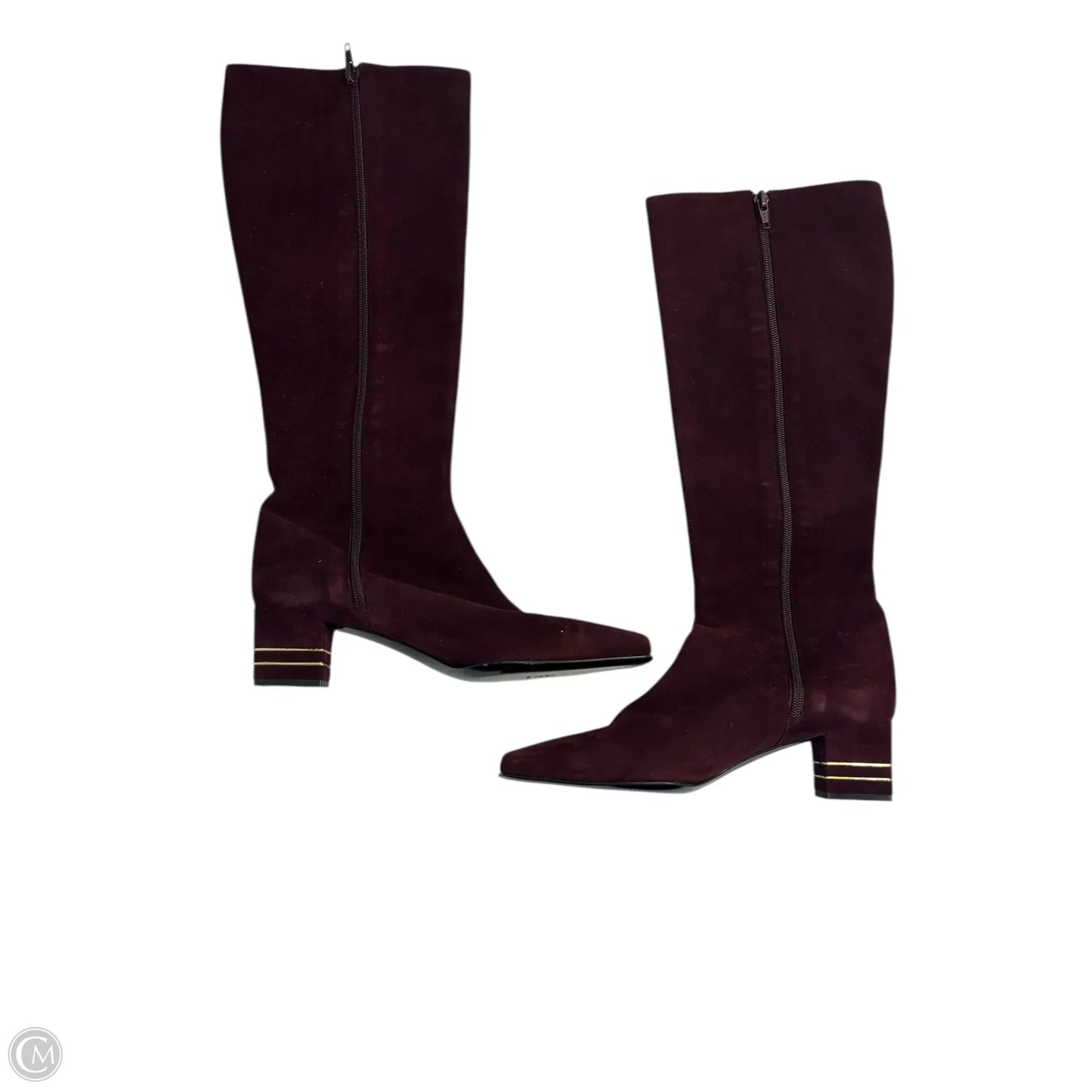 Boots Luxury Designer By St John Collection In Maroon, Size: 9
