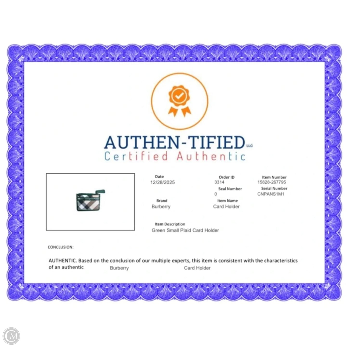 Wallet Luxury Designer By Burberry, Size: Small