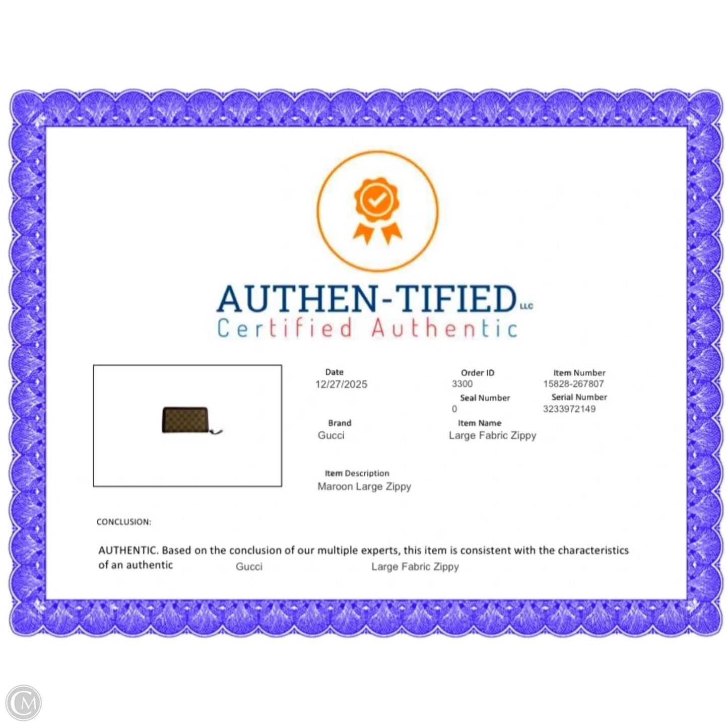 Wallet Luxury Designer By Gucci, Size: Large