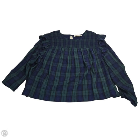 Top Long Sleeve Basic By Vineyard Vines In Blue & Green, Size: 3x
