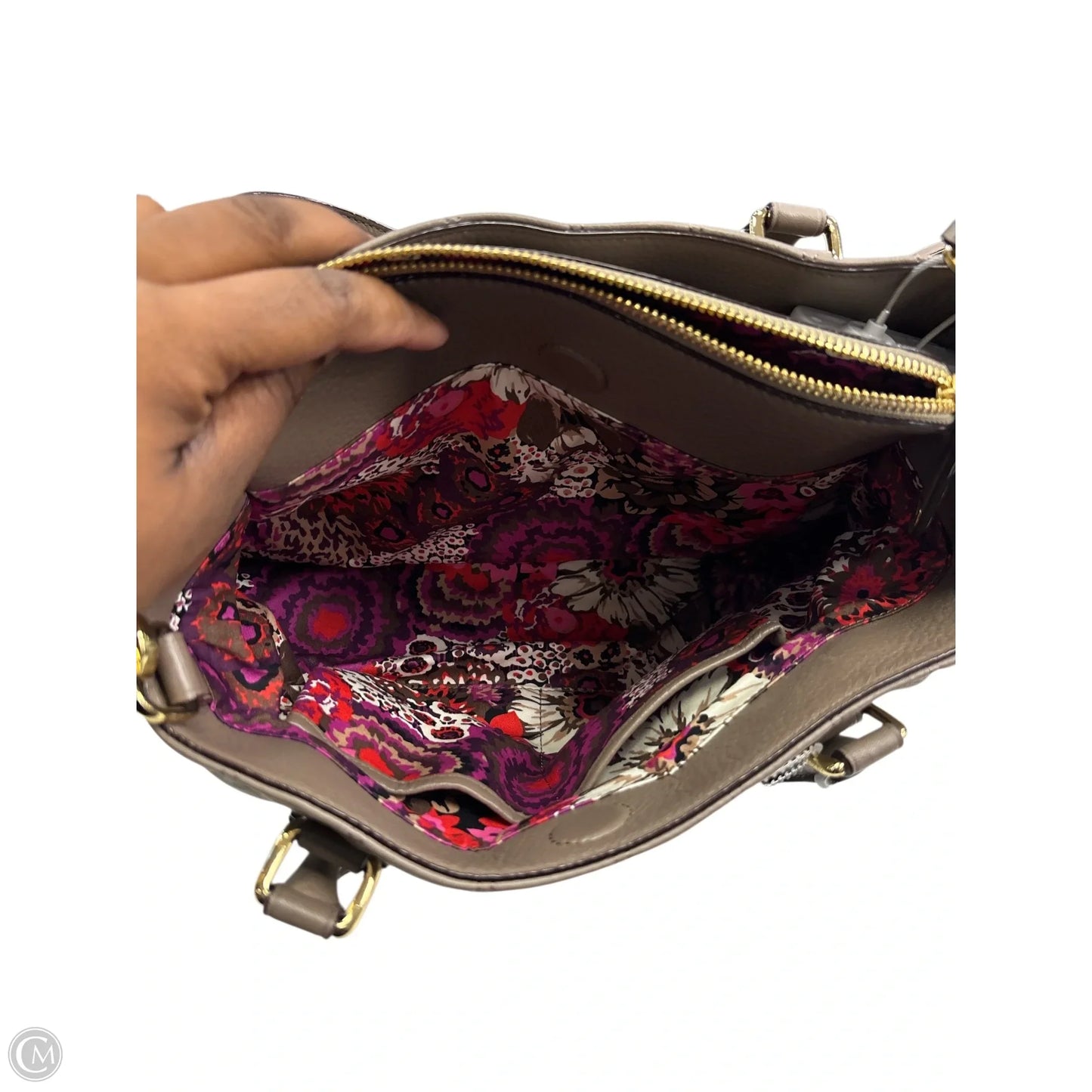 Handbag Leather By Vera Bradley, Size: Large