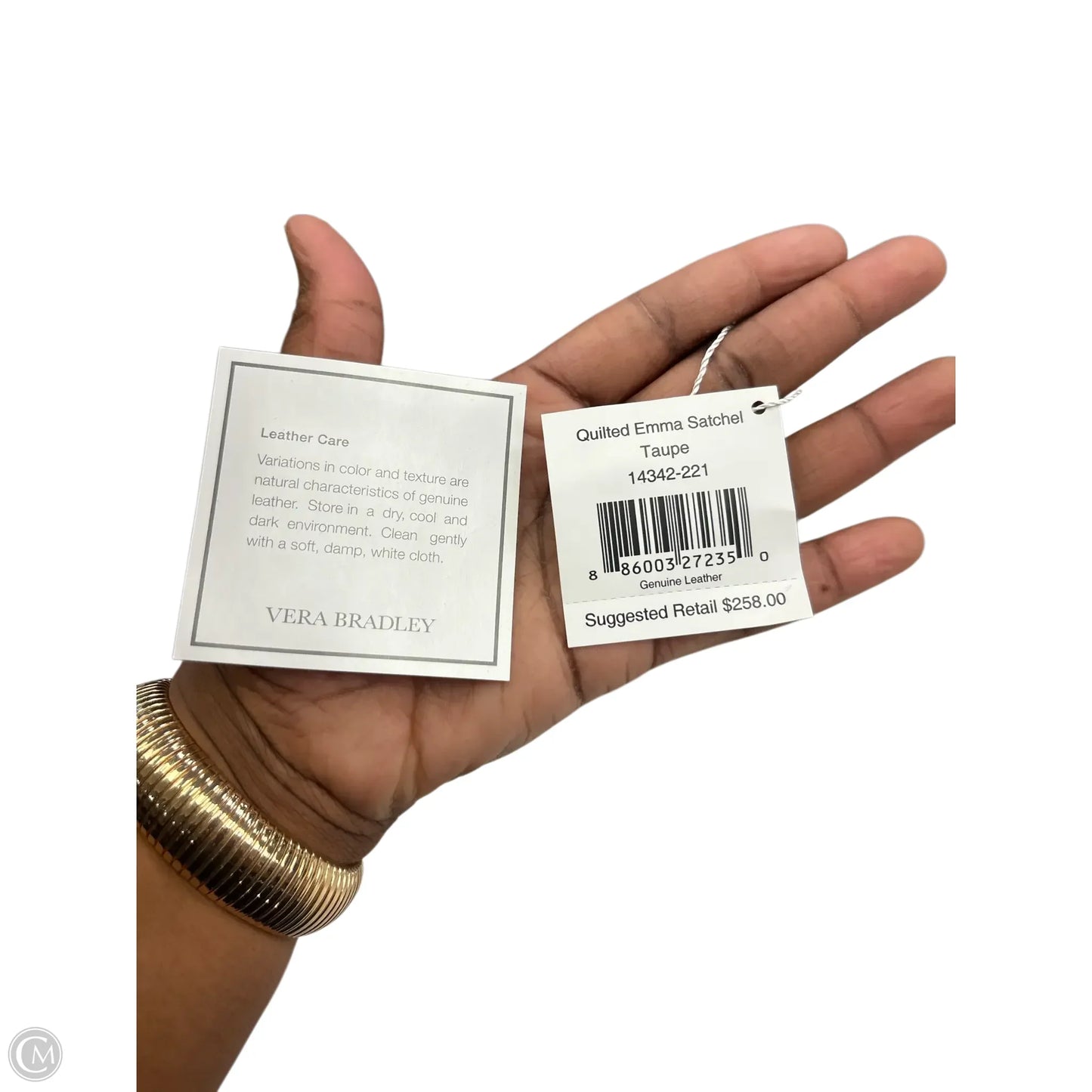 Handbag Leather By Vera Bradley, Size: Large