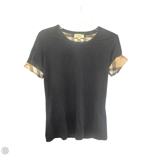 Top Short Sleeve Luxury Designer By Burberry In Black, Size: L