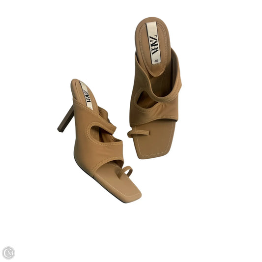 Sandals Heels Stiletto By Zara In Tan, Size: 9