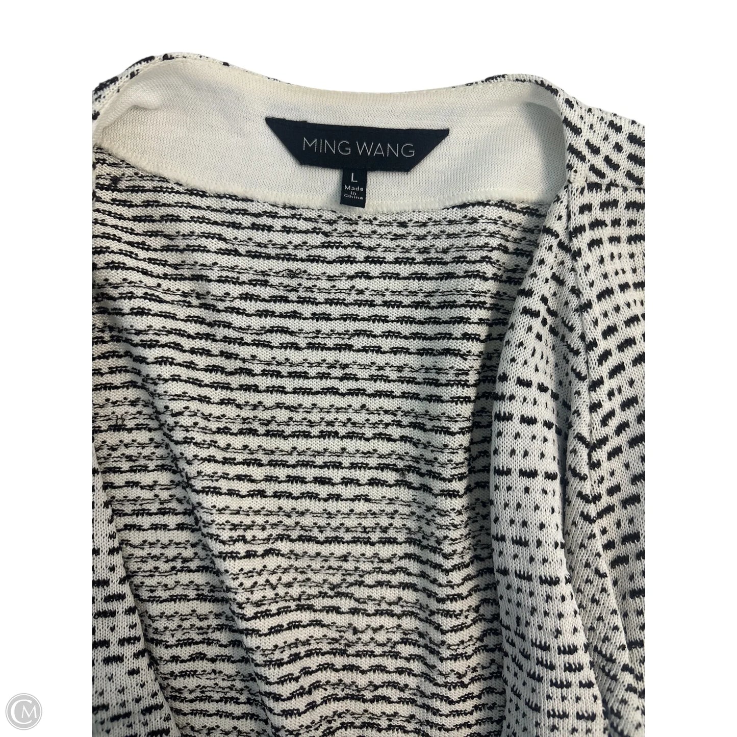 Cardigan By Ming Wang In Black & White, Size: L