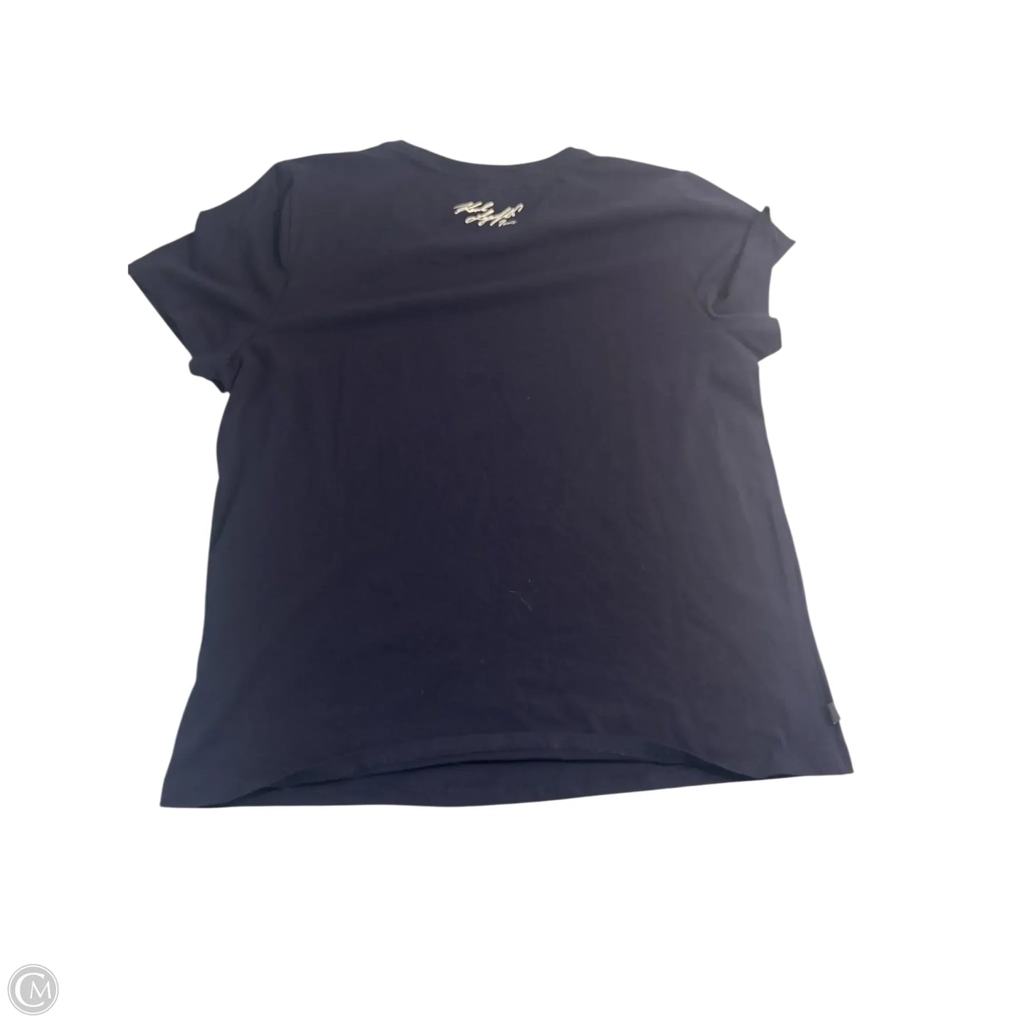 Top Short Sleeve Designer By Karl Lagerfeld In Navy, Size: Xl