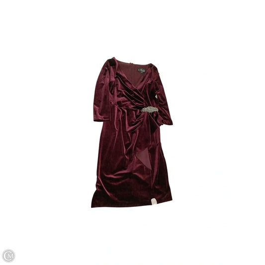 Dress Casual Midi By Alex Evenings In Maroon, Size: 10