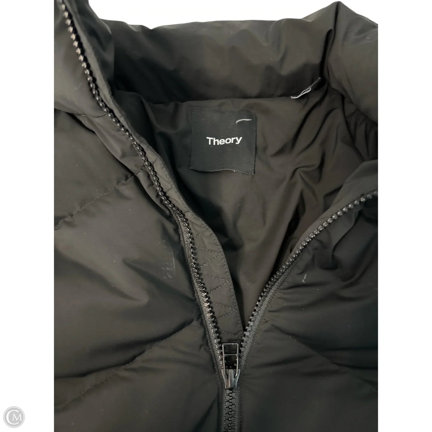 Jacket Puffer & Quilted By Theory In Black, Size: M