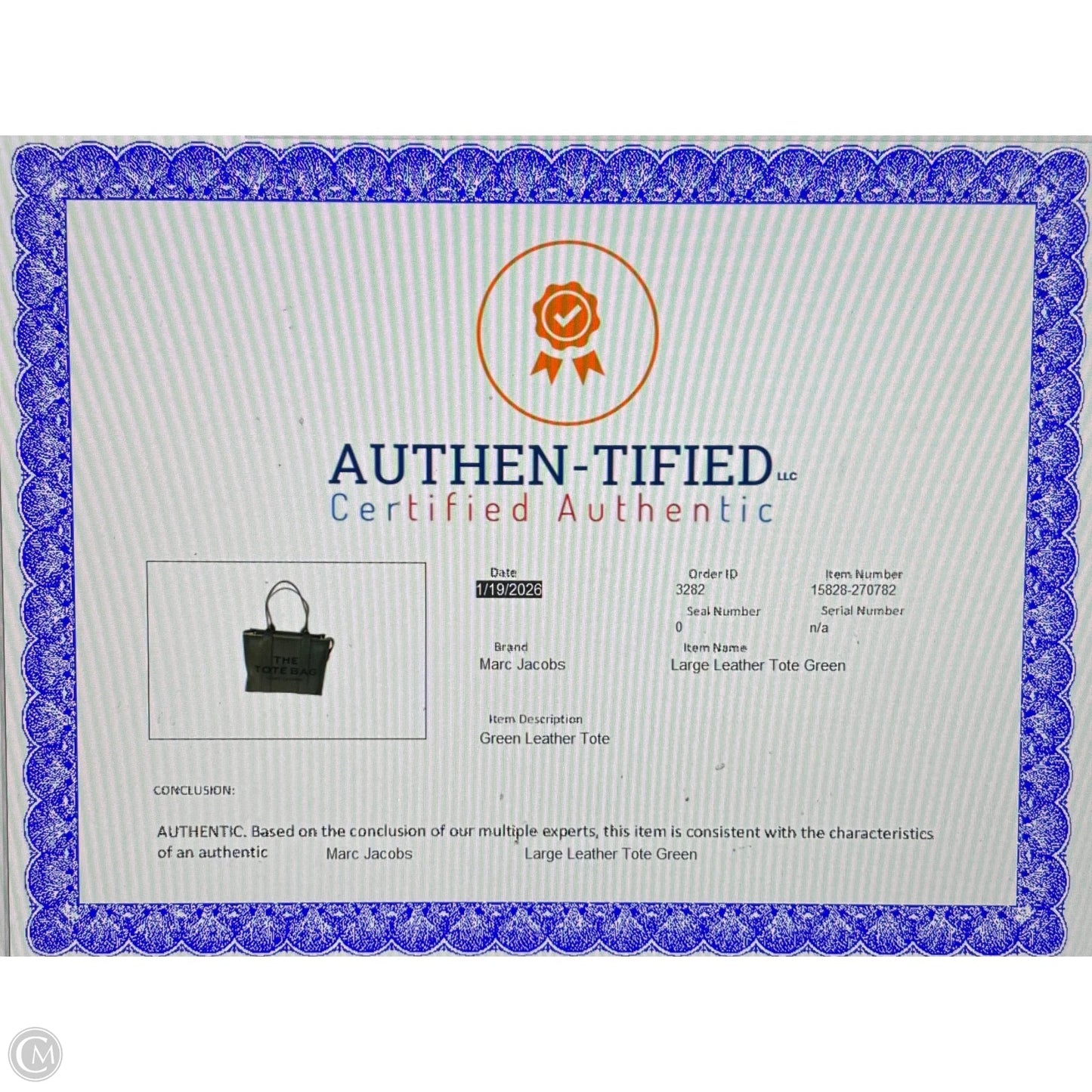 Handbag Luxury Designer By Marc Jacobs, Size: Large