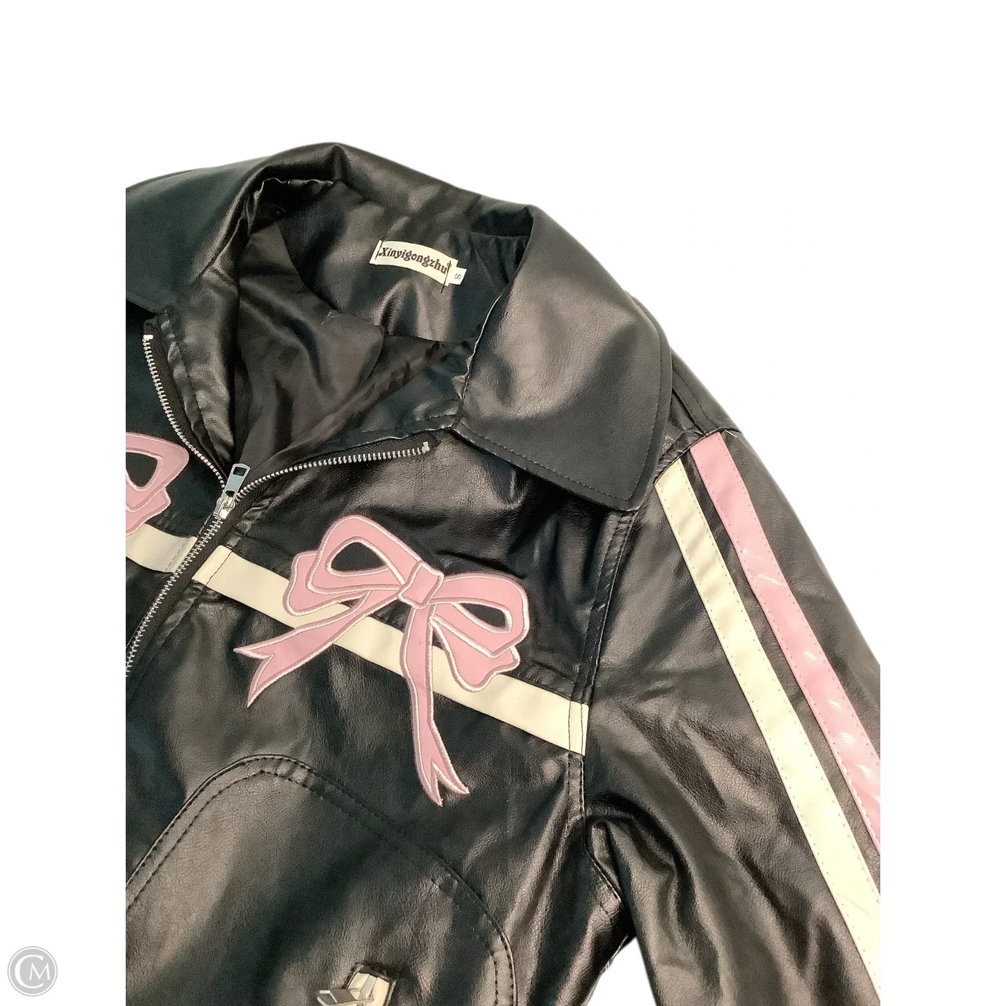 Jacket Moto By Clothes Mentor In Black, Size: S