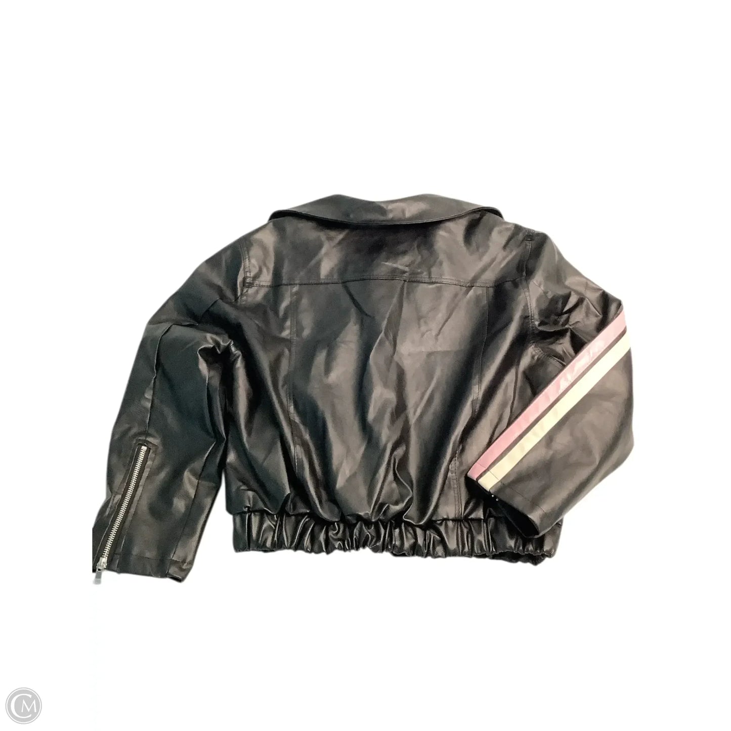 Jacket Moto By Clothes Mentor In Black, Size: S
