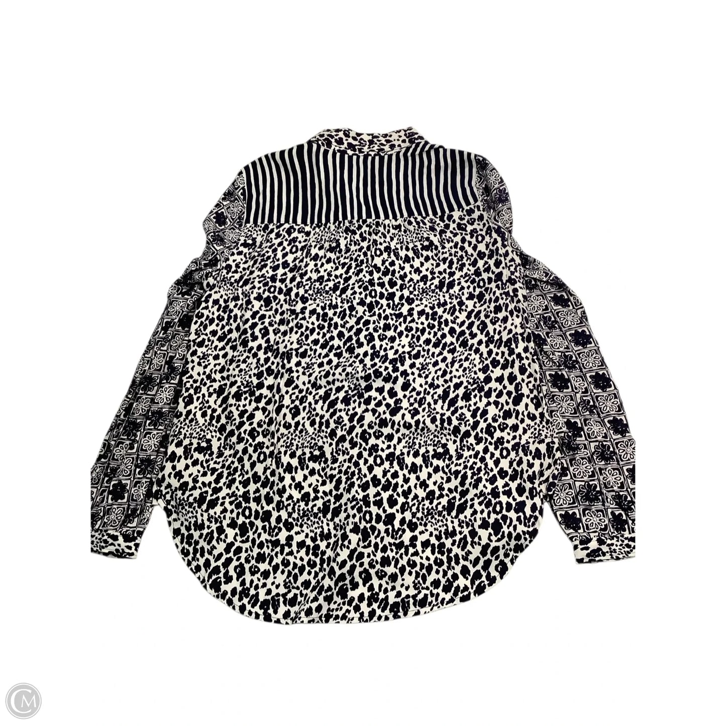 Top Long Sleeve Basic By Maeve In Blue & White, Size: S