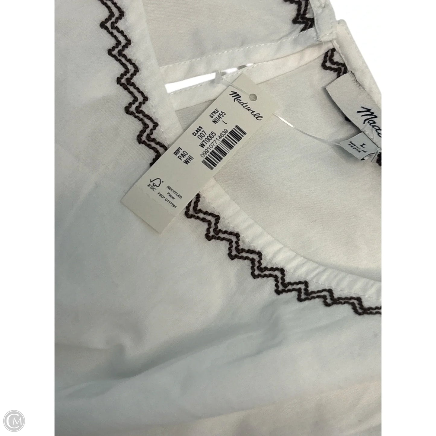 Top Long Sleeve Basic By Madewell In White, Size: L