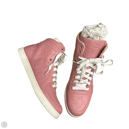 Shoes Luxury Designer By Gucci In Pink, Size: 9