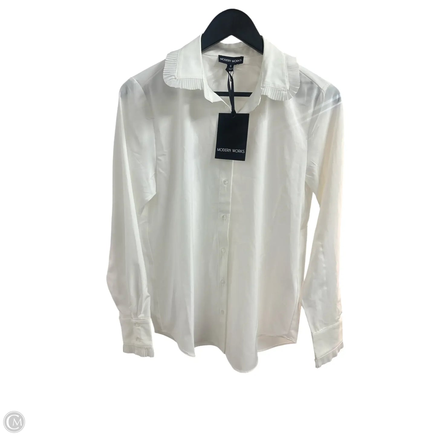 Top Long Sleeve Basic By Modern Works In White, Size: S